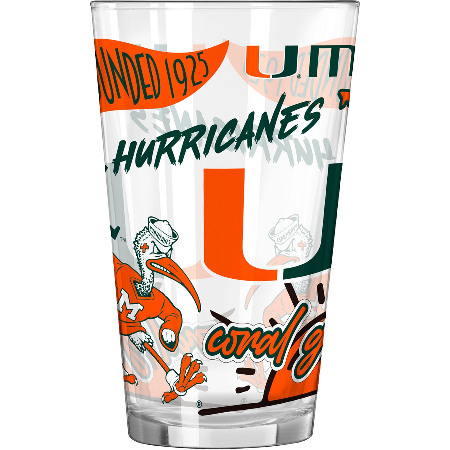Miami Hurricanes 16oz. Native Pint Glass