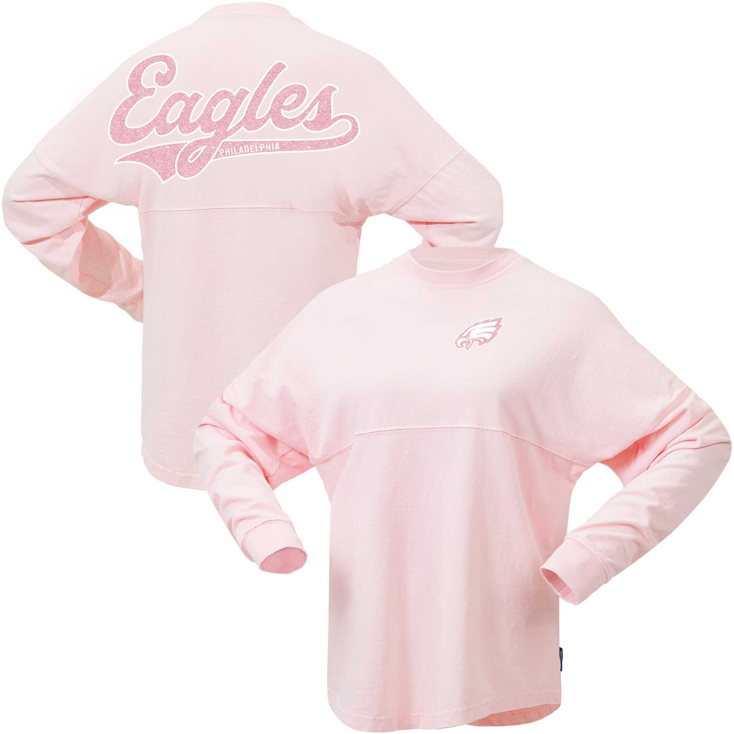 Women's Fanatics Pink Philadelphia Eagles Millennial Spirit Jersey T-Shirt