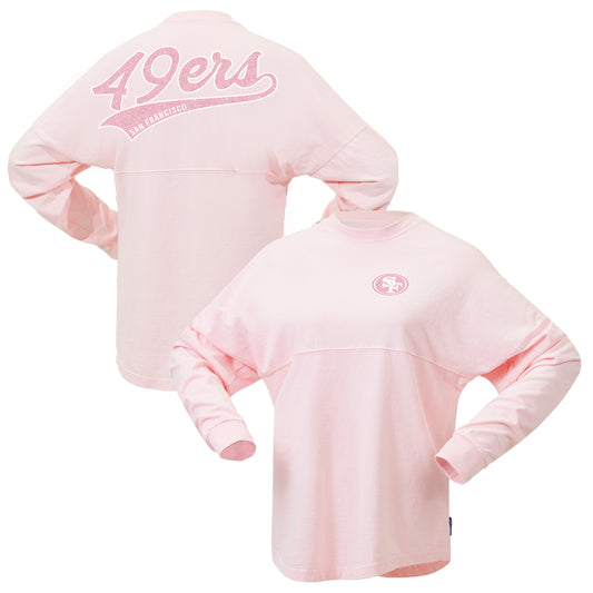 Women's Fanatics Pink San Francisco 49ers Millennial Spirit Jersey T-Shirt