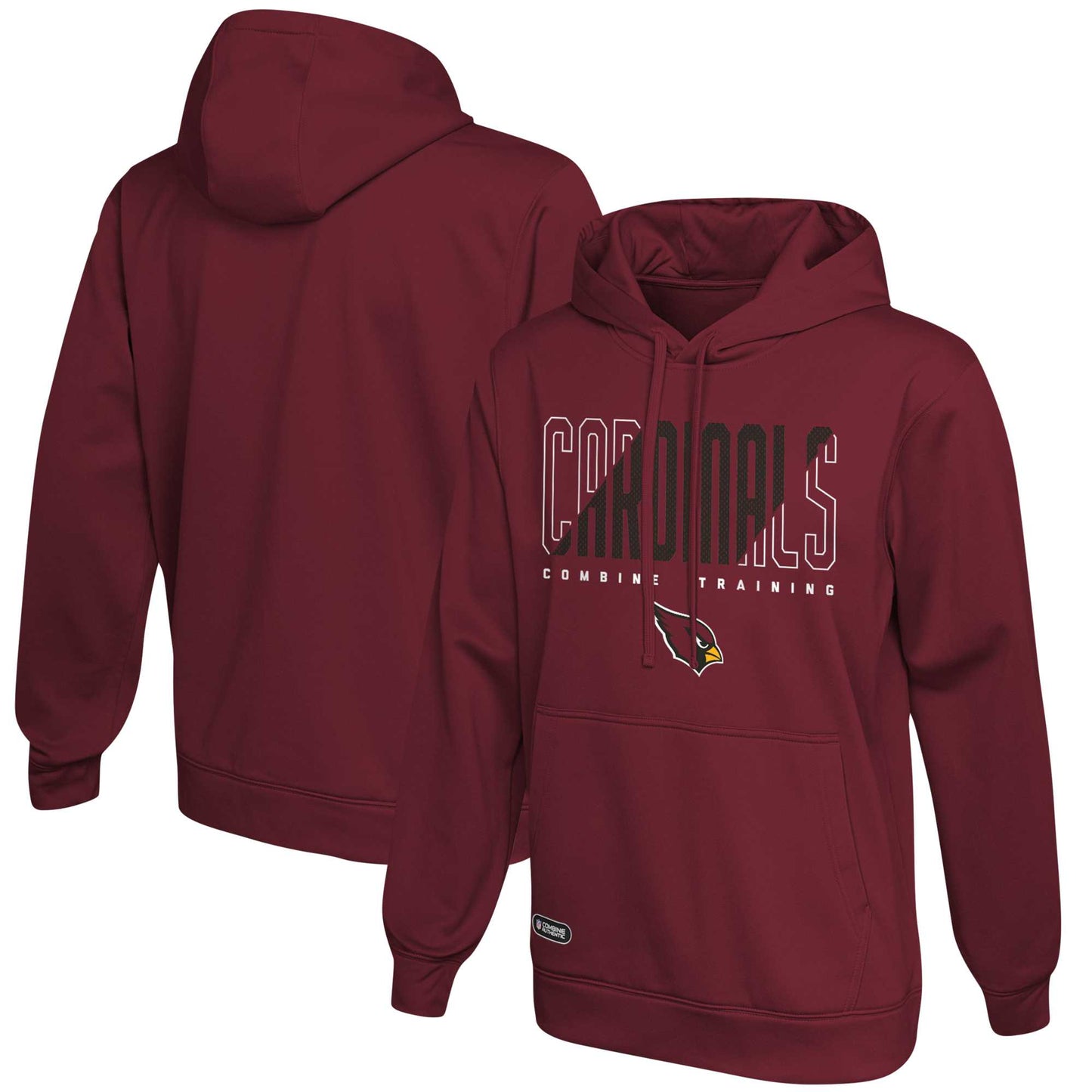 Men's Cardinal Arizona Cardinals Backfield Combine Authentic Pullover Hoodie