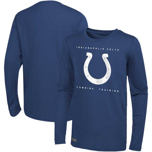 Men's Royal Indianapolis Colts Side Drill Long Sleeve T-Shirt