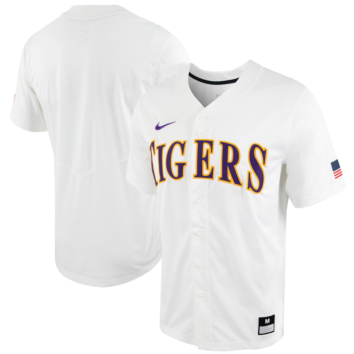 Men's Nike White LSU Tigers Replica Full-Button Baseball Jersey