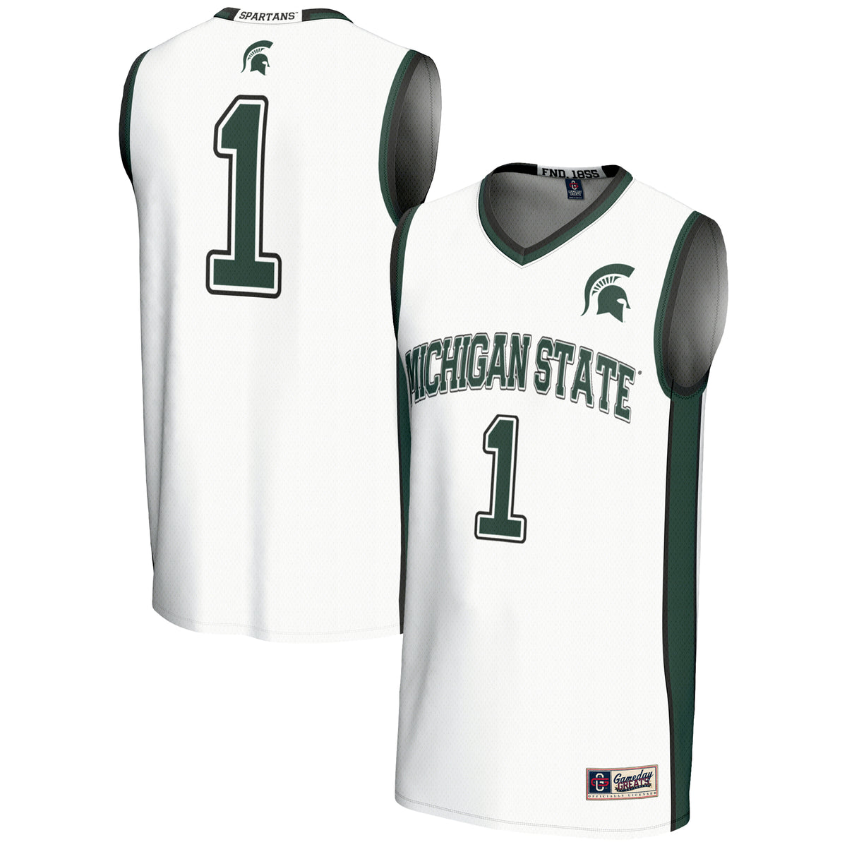 Male GameDay Greats #1  White Michigan State Spartans  Lightweight Basketball Jersey