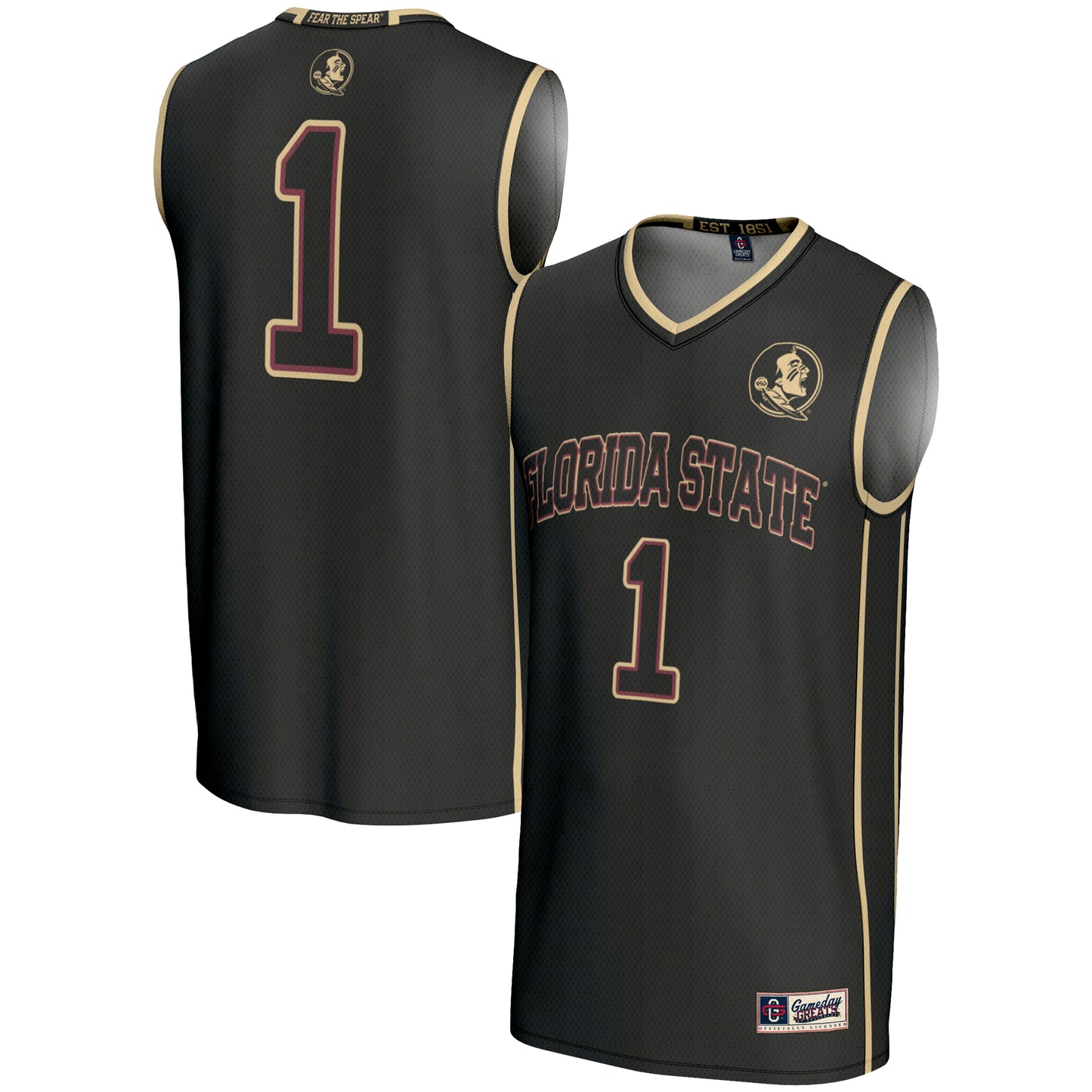 Youth GameDay Greats Black #1 Florida State Seminoles Lightweight Basketball Jersey