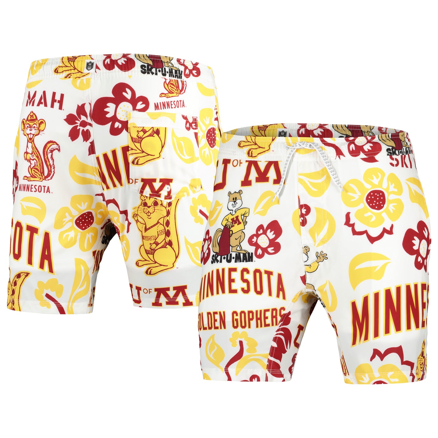 Men's Wes & Willy  White Minnesota Golden Gophers Vault Tech Swimming Trunks