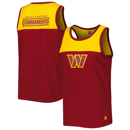 Men's Starter Burgundy/Gold Washington Commanders Logo Touchdown Fashion Tank Top