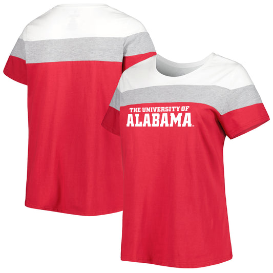 Women's Crimson Alabama Crimson Tide Plus Size Split Body T-Shirt