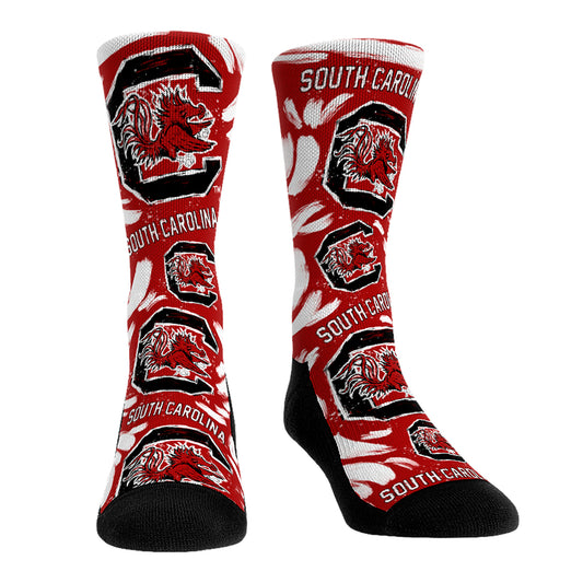 Unisex Rock Em Socks South Carolina Gamecocks Allover Logo & Paint Crew Socks