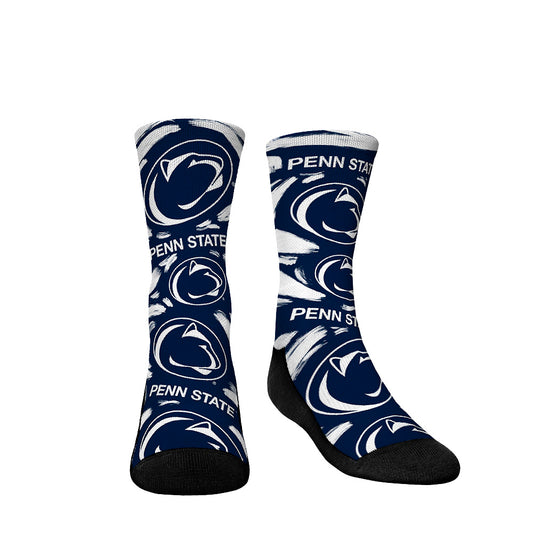 Youth Rock Em Socks Penn State Nittany Lions Allover Logo & Paint Crew Socks