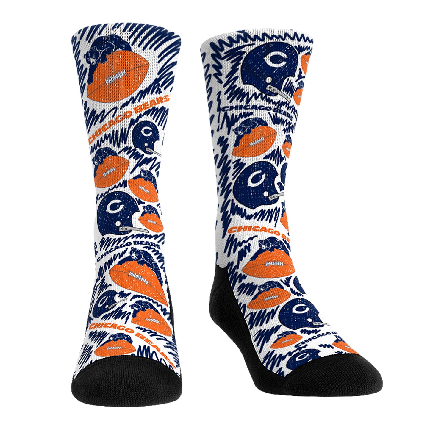 Rock Em Socks Chicago Bears Throwback Logo Sketch Crew Socks