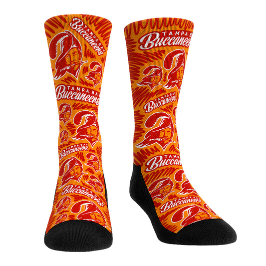 Rock Em Socks Tampa Bay Buccaneers Throwback Logo Sketch Crew Socks