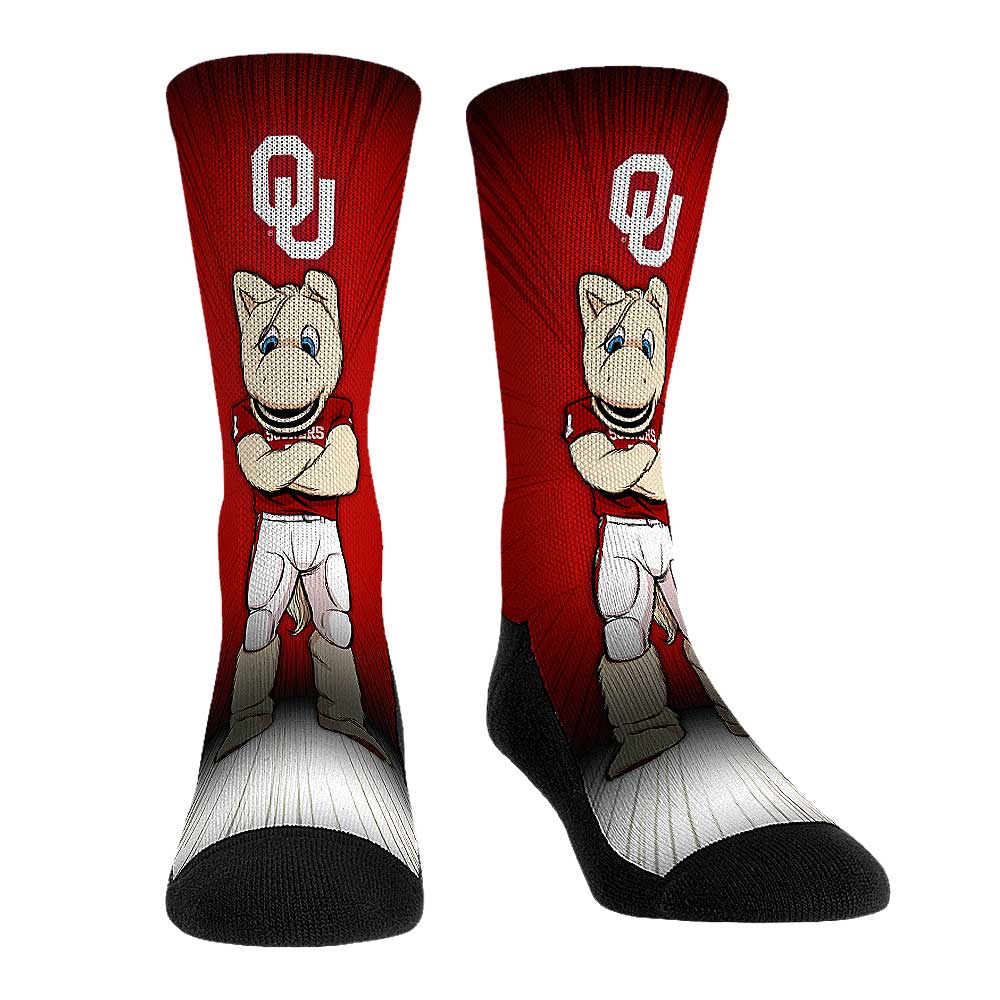 Rock Em Socks Oklahoma Sooners Mascot Pump Up Crew Socks