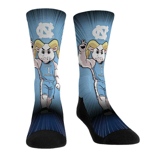 Rock Em Socks North Carolina Tar Heels Mascot Pump Up Crew Socks
