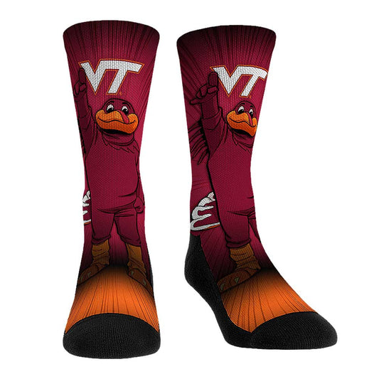 Rock Em Socks Virginia Tech Hokies Mascot Pump Up Crew Socks