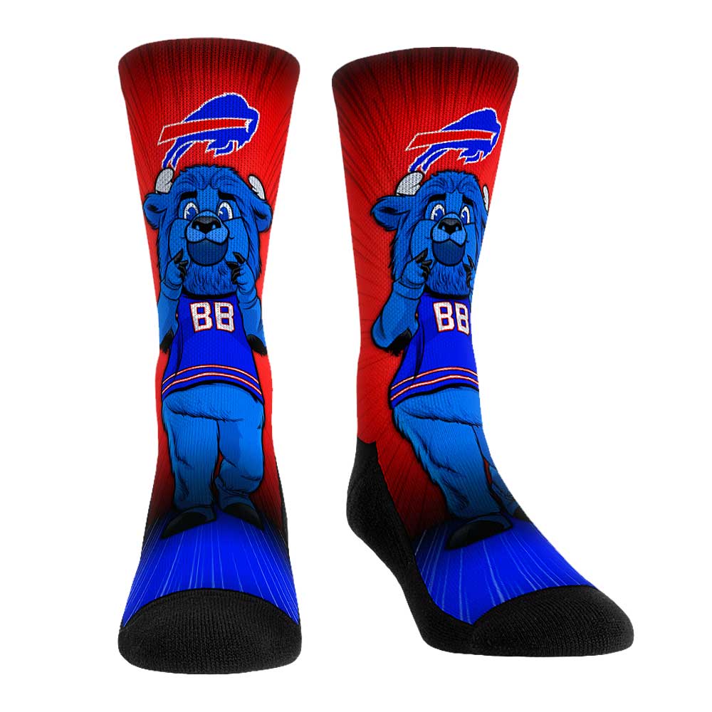 Rock Em Socks Buffalo Bills Mascot Pump Up Crew Socks