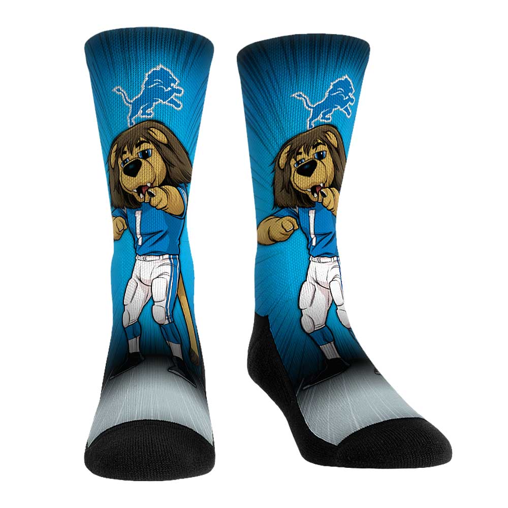 Rock Em Socks Detroit Lions Mascot Pump Up Crew Socks