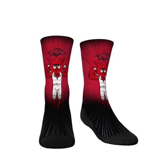 Youth Rock Em Socks Arkansas Razorbacks Mascot Pump Up Crew Socks