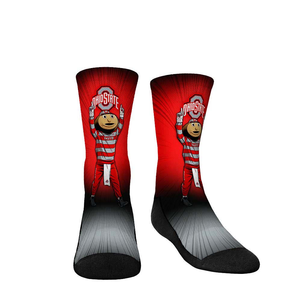 Youth Rock Em Socks Ohio State Buckeyes Mascot Pump Up Crew Socks