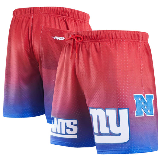 Men's Pro Standard Royal/Red New York Giants Ombre Mesh Shorts