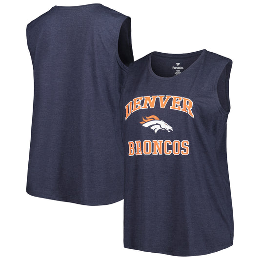 Women's Fanatics Navy Denver Broncos Plus Size Tank Top