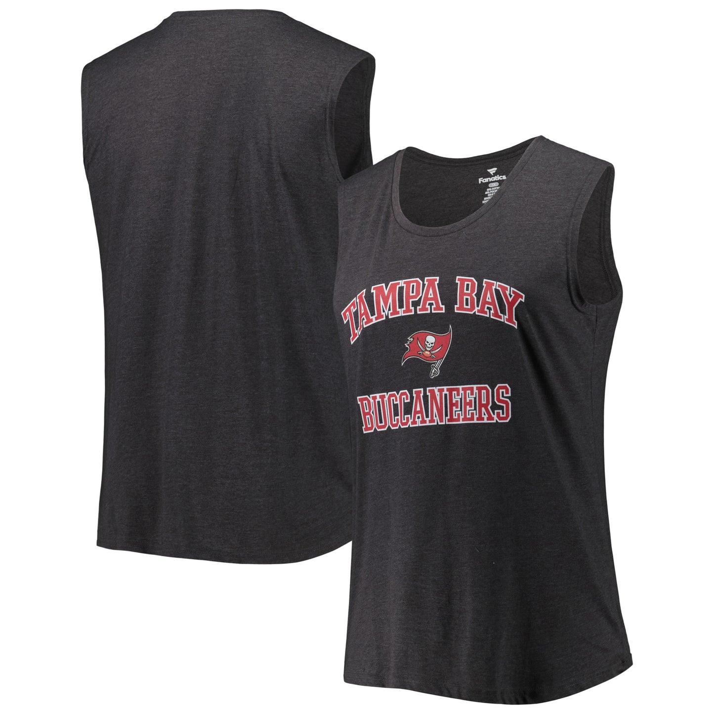 Women's Fanatics Heather Charcoal Tampa Bay Buccaneers Plus Size Tank Top