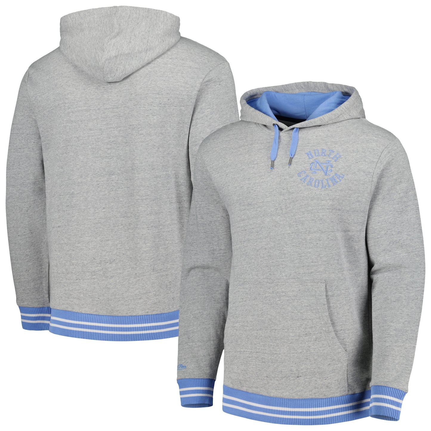 Men's Mitchell & Ness Heather Gray North Carolina Tar Heels Pullover Hoodie