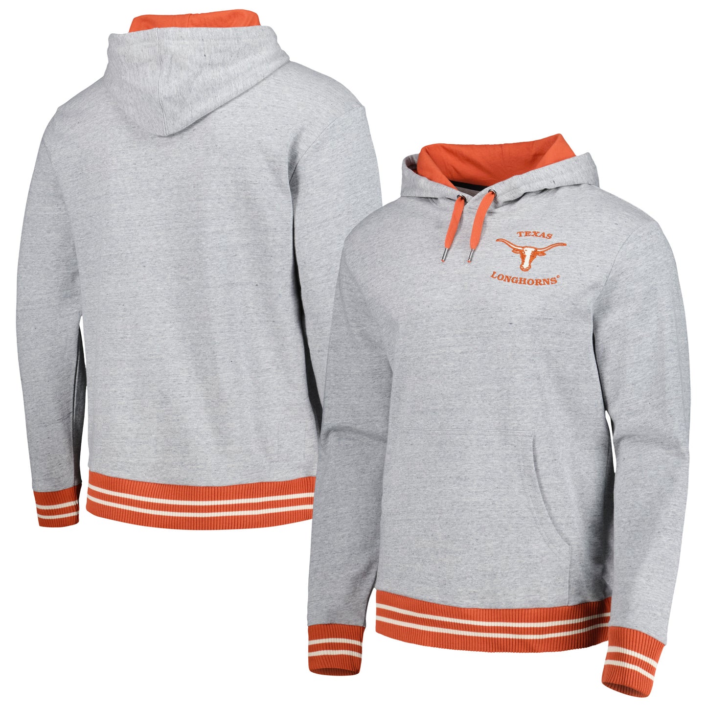 Men's Mitchell & Ness Heather Gray Texas Longhorns Pullover Hoodie