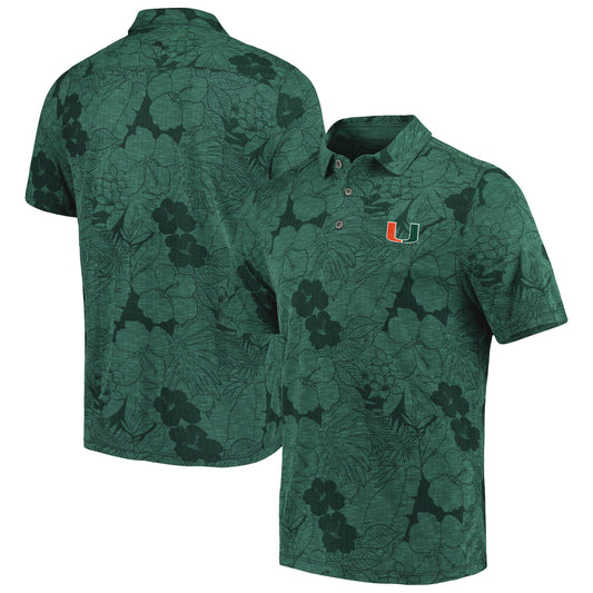 Men's Tommy Bahama Green Miami Hurricanes Big & Tall Miramar Blooms Polo