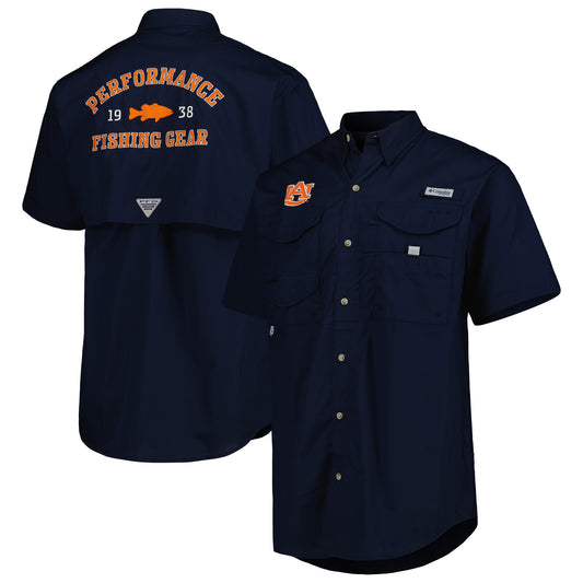 Men's Columbia Navy Auburn Tigers Bonehead Button-Up Shirt