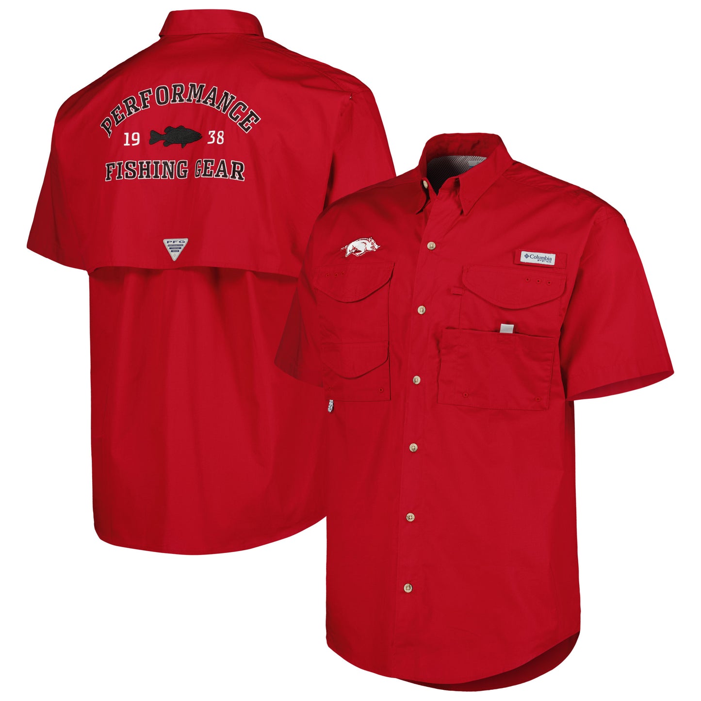 Men's Columbia Cardinal Arkansas Razorbacks Bonehead Button-Up Shirt