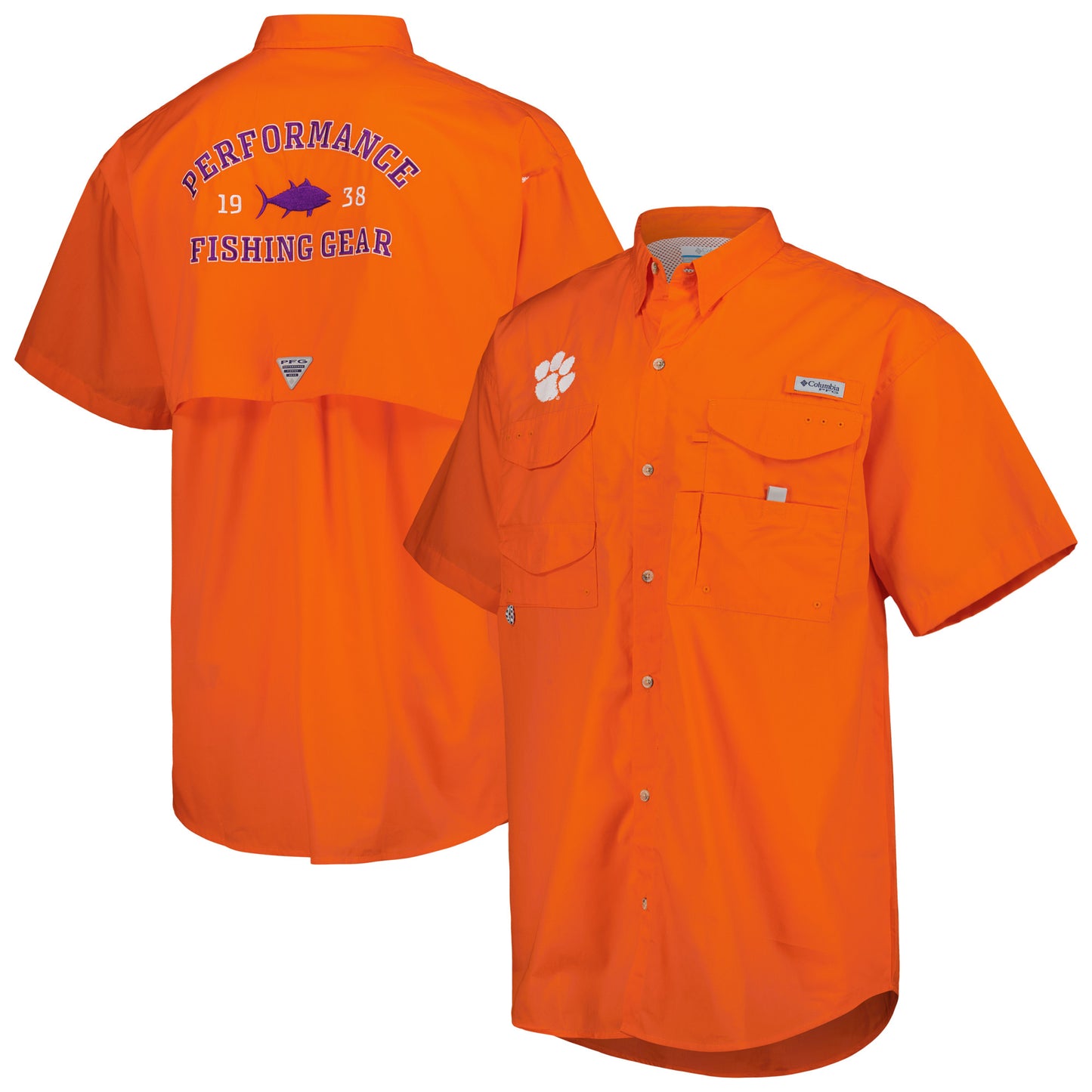 Men's Columbia Orange Clemson Tigers Bonehead Button-Up Shirt