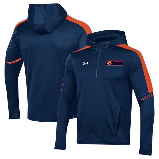 Men's Under Armour Navy Auburn Tigers 2023 Sideline Quarter-Zip Hoodie