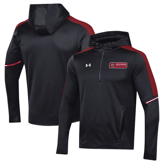 Men's Under Armour Black South Carolina Gamecocks 2023 Sideline Quarter-Zip Hoodie