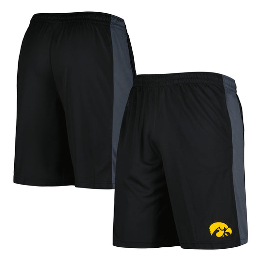 Men's Russell Black Iowa Hawkeyes Colorblock Shorts