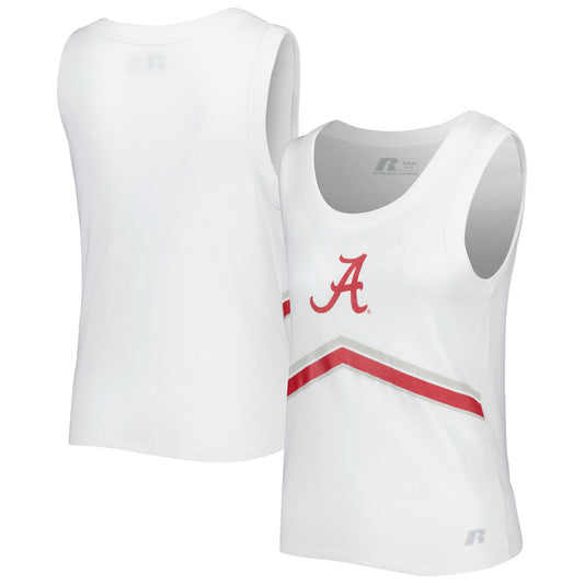 Women's Russell White Alabama Crimson Tide Fashion Scoop Neck Tank Top