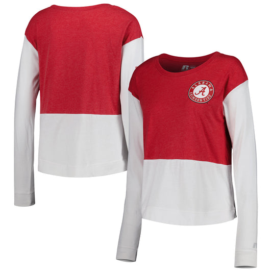 Women's Russell Heather Crimson Alabama Crimson Tide Relaxed Long Sleeve T-Shirt