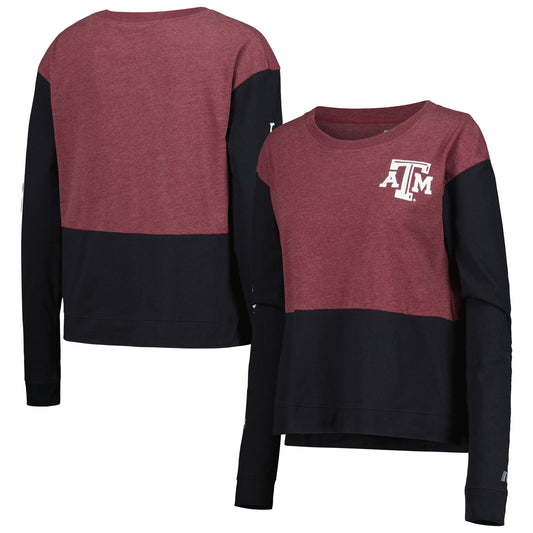 Women's Russell Heather Maroon Texas A&M Aggies Relaxed Long Sleeve T-Shirt