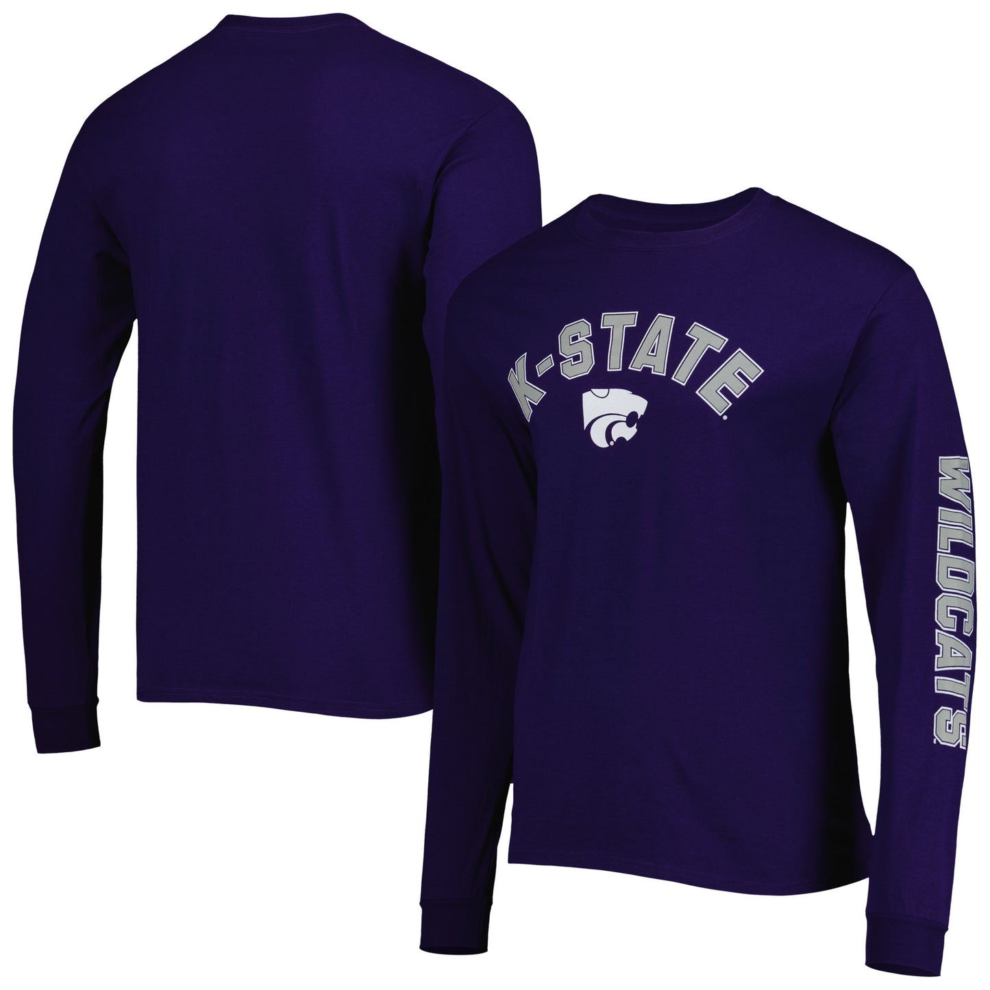 Men's Kansas State Wildcats Purple Wordmark Long Sleeve T-Shirt