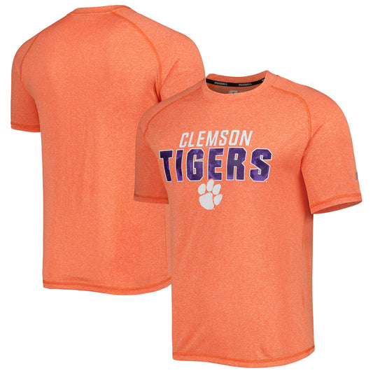 Men's Russell Heather Orange Clemson Tigers Athletic Fit Raglan T-Shirt