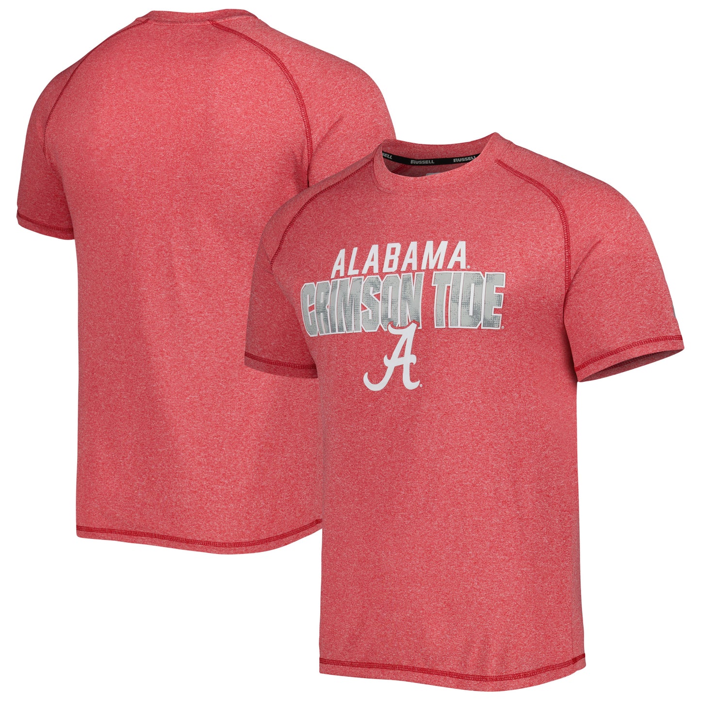 Men's Russell Heather Crimson Alabama Crimson Tide Athletic Fit Raglan T-Shirt