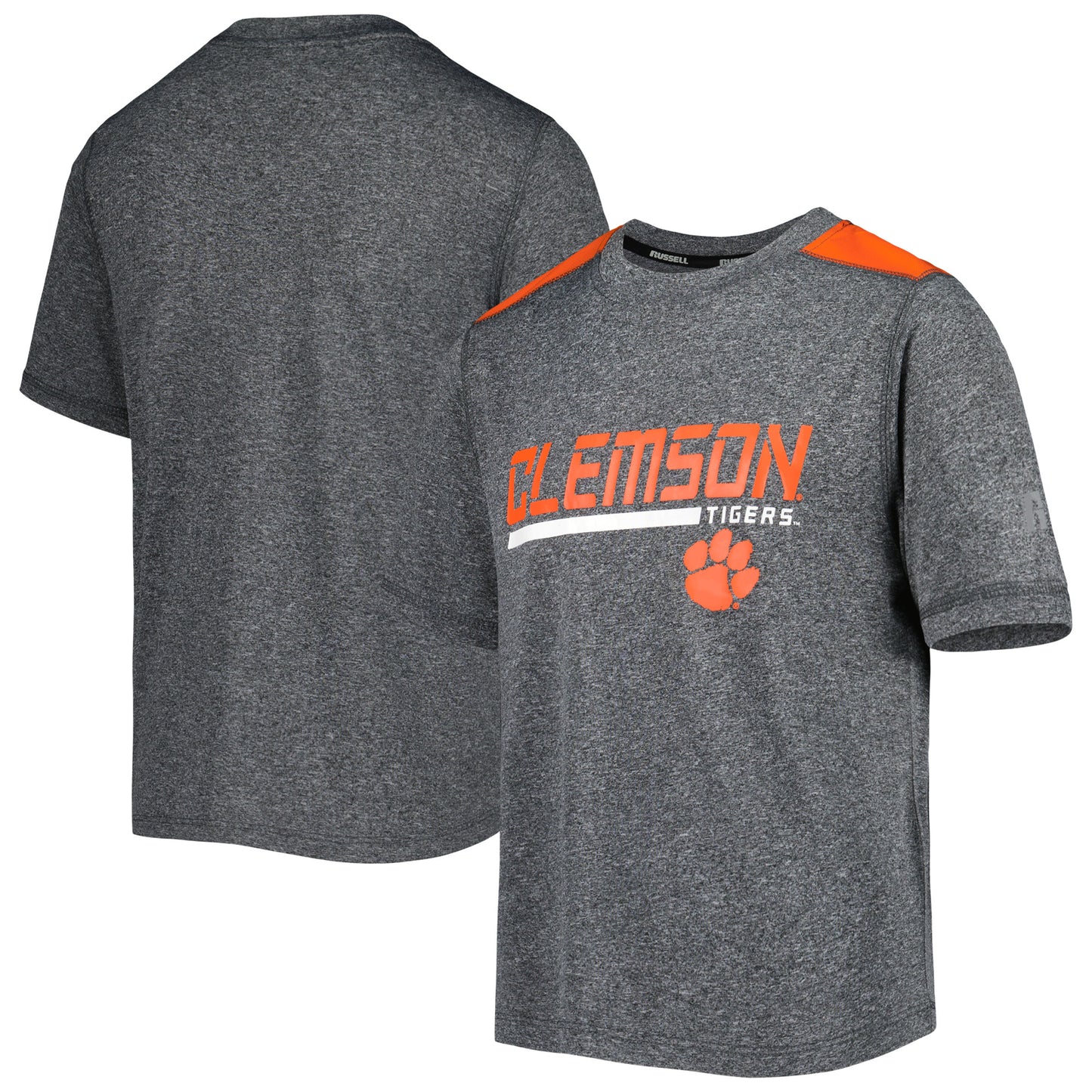 Youth Russell Heather Gray Clemson Tigers Colorblock T-Shirt