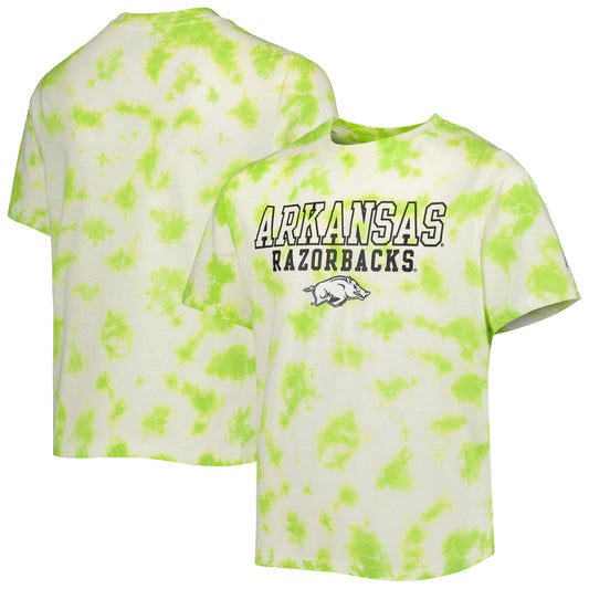 Youth Russell White Arkansas Razorbacks Tie-Dye T-Shirt