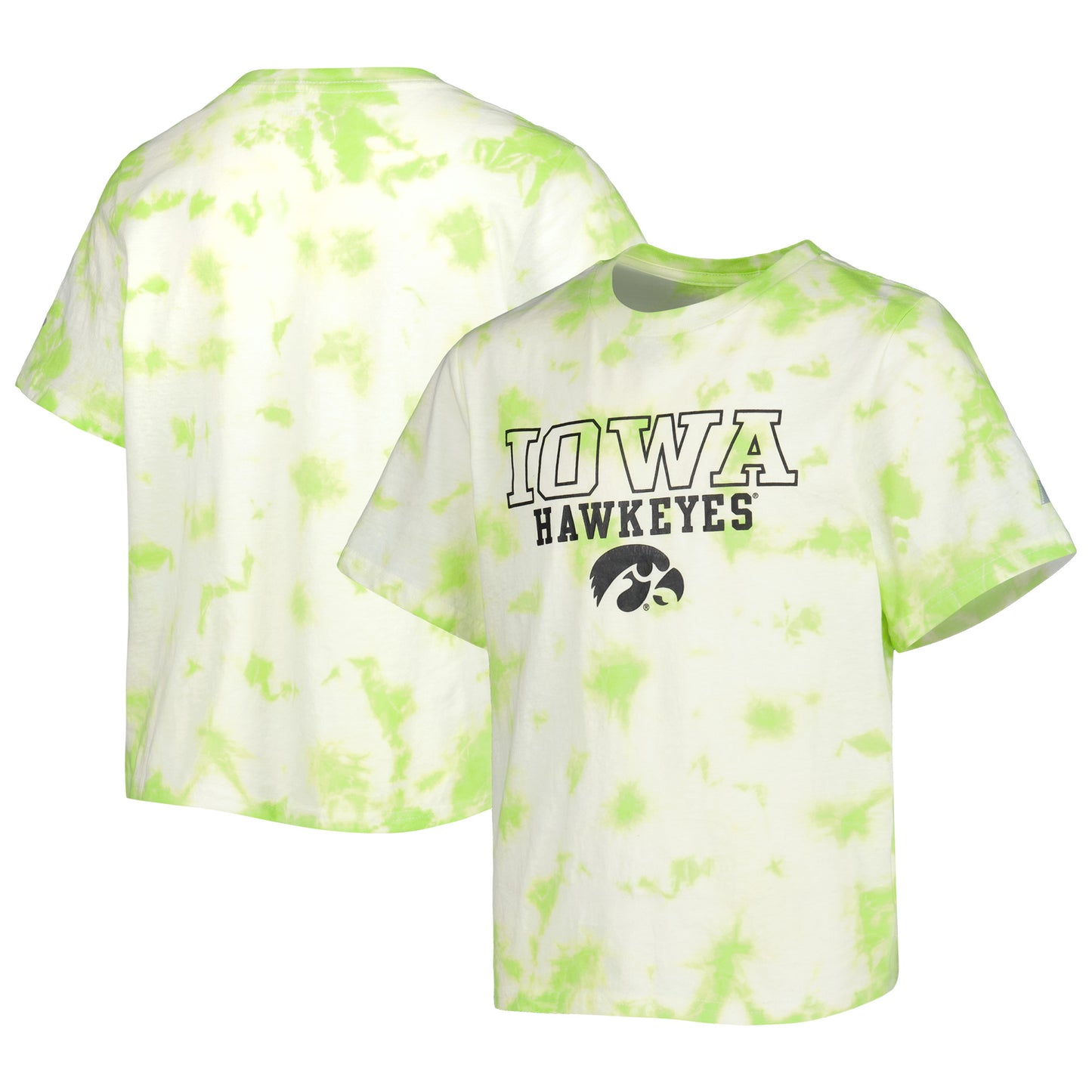 Youth Russell White Iowa Hawkeyes Tie-Dye T-Shirt