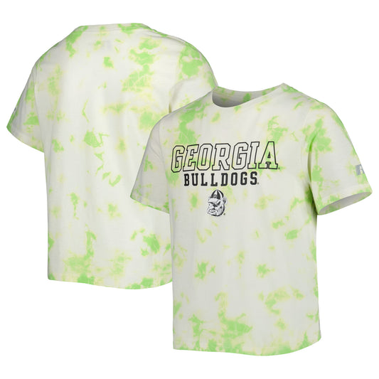 Youth Russell White Georgia Bulldogs Tie-Dye T-Shirt