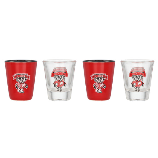 Wisconsin Badgers Four-Pack Shot Glass Set