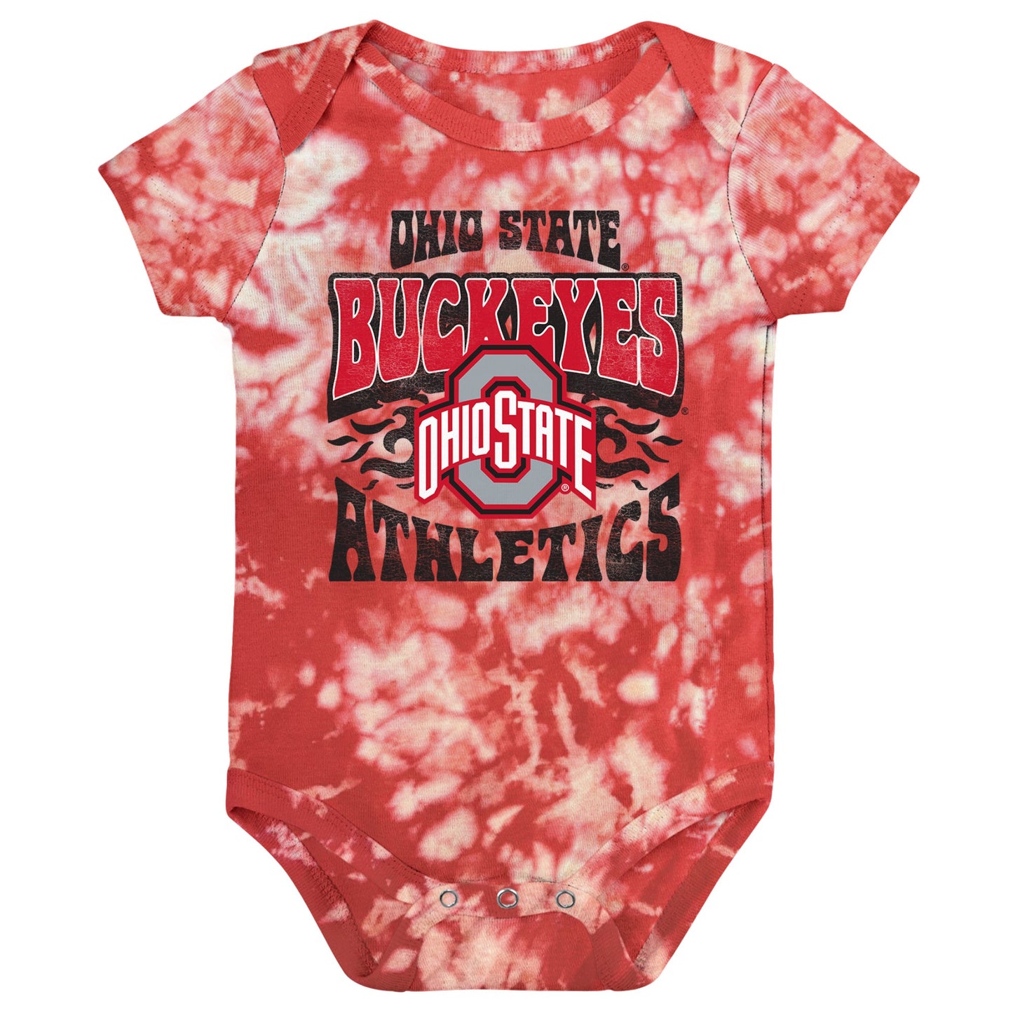 Newborn & Infant Scarlet Ohio State Buckeyes Lil Rocker Tie-Dye Bodysuit