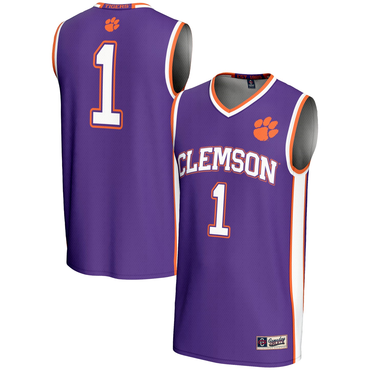 Men's GameDay Greats #1  Purple Clemson Tigers  Lightweight Basketball Jersey