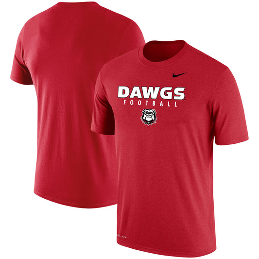 Men's Nike Red Georgia Bulldogs Football Drop Performance T-Shirt