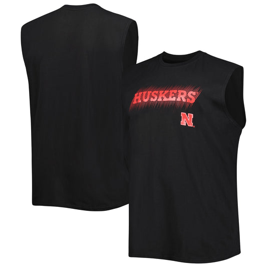 Men's Black Nebraska Huskers Big & Tall Tank Top