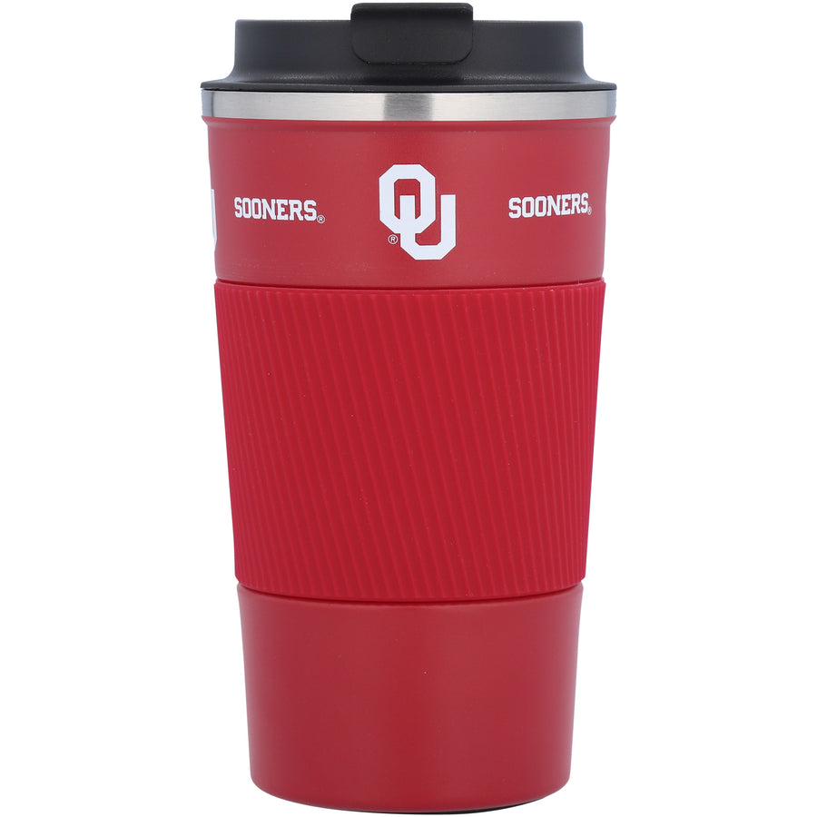 Oklahoma Sooners 18oz Coffee Tumbler with Silicone Grip